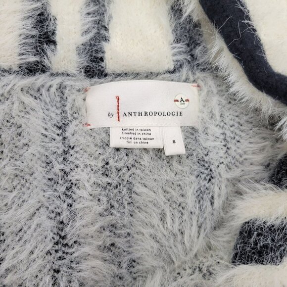 Anthropologie Women's Cindy Eyelash Half Zip Pullover Fuzzy Sweater Size S - Picture 12 of 15